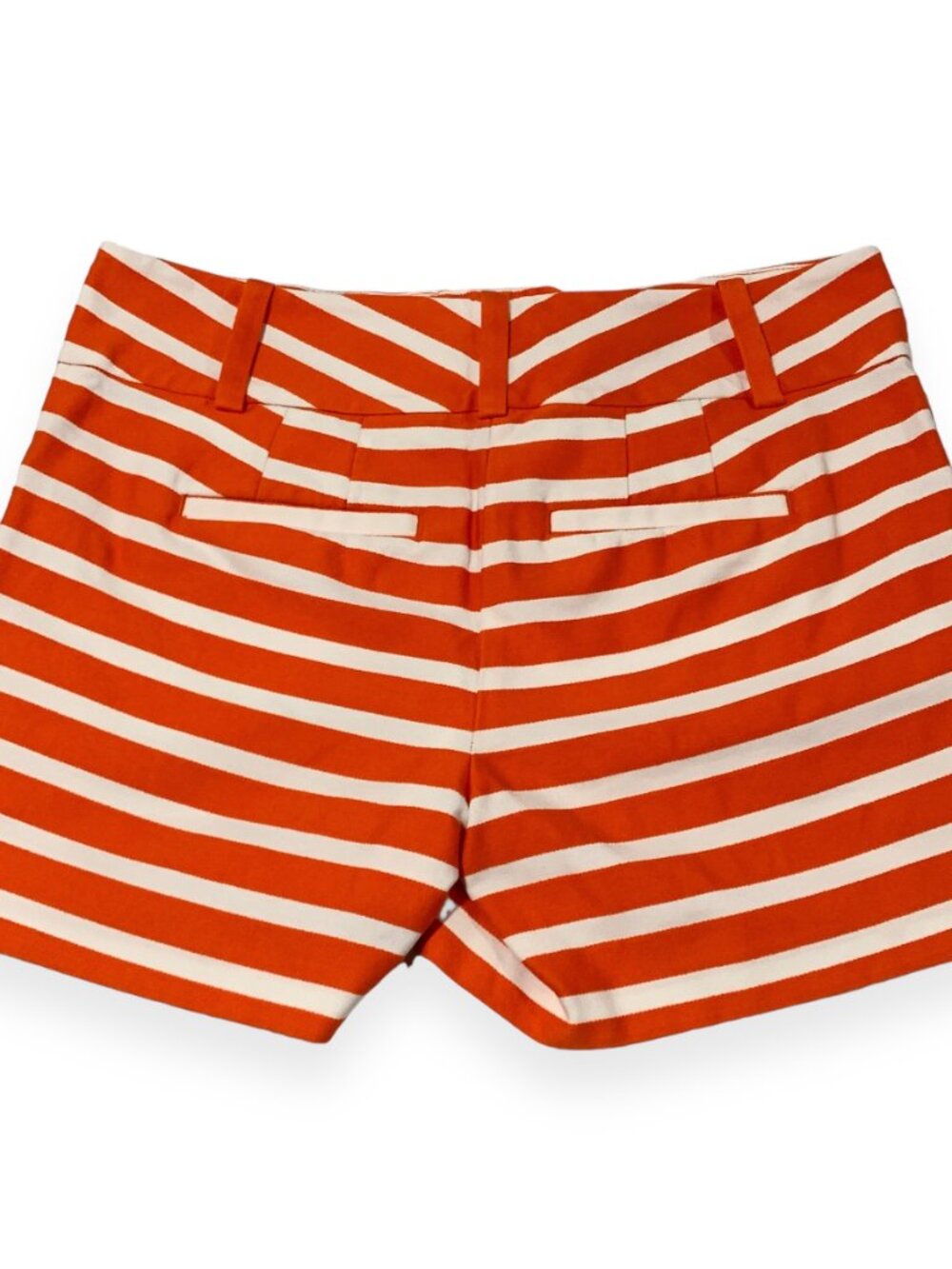 Annt Taylor Signature Womens Orange and White Striped Shorts Size 0 - Picture 13 of 13